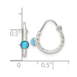 Sterling Silver Polished Turquoise Endless Hoop Earrings - Product Photo