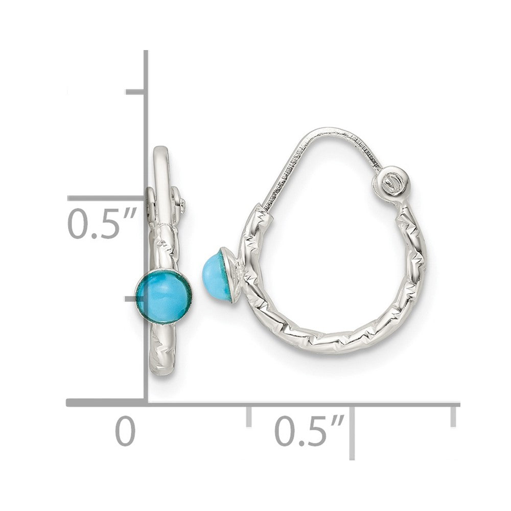 Sterling Silver Polished Turquoise Endless Hoop Earrings - Product Photo