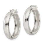 Sterling Silver Polished Greek Key Circle Hoop Earrings - Product Photo