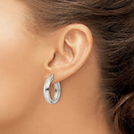 Sterling Silver Polished Greek Key Circle Hoop Earrings - Product Photo