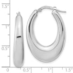 Sterling Silver Sterling Silve Rhodium-plated Polished Hollow Oval Hoop Earrings - Product Photo