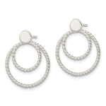 Sterling Silver w/2 Circle Jackets Button Post Earrings - Product Photo