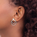 Sterling Silver w/2 Circle Jackets Button Post Earrings - Product Photo