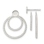 Sterling Silver w/2 Circle Jackets Button Post Earrings - Product Photo