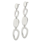 Sterling Silver Polished Fancy Ovals Post Dangle Earrings - Product Photo