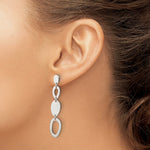 Sterling Silver Polished Fancy Ovals Post Dangle Earrings - Product Photo