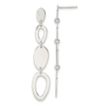 Sterling Silver Polished Fancy Ovals Post Dangle Earrings - Product Photo