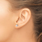 Sterling Silver Polished 4mm Round CZ Bezel Set Stud Earrings - Product Photo