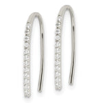 Sterling Silver Polished CZ Threader Earrings - Product Photo