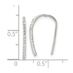 Sterling Silver Polished CZ Threader Earrings - Product Photo