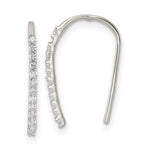 Sterling Silver Polished CZ Threader Earrings - Product Photo