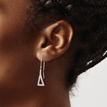 Sterling Silver Polished Triangle CZ Dangle Earrings - Product Photo