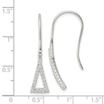 Sterling Silver Polished Triangle CZ Dangle Earrings - Product Photo