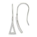 Sterling Silver Polished Triangle CZ Dangle Earrings - Product Photo