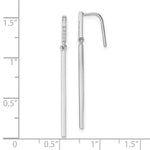 Sterling Silver Rhodium-plated Polished CZ Bar Dangle Earrings - Product Photo