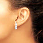 Sterling Silver Rhodium-plated Polished Graduated CZ Post Earrings - Product Photo