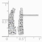 Sterling Silver Rhodium-plated Polished Graduated CZ Post Earrings - Product Photo