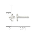 Sterling Silver Polished Cross Earrings - Product Photo
