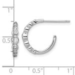 Sterling Silver Rhodium-plated CZ Post Hoop Earrings - Product Photo