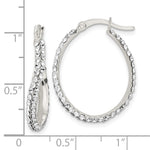 Sterling Silver CZ Oval Hoop Earrings - Product Photo