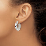 Sterling Silver Polished Multi-color CZ Circle Hoop Earrings - Product Photo