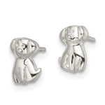 Sterling Silver Polished Puppy Post Earrings - Product Photo