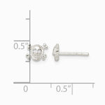 Sterling Silver Polished Skull and Crossbones Post Earrings - Product Photo