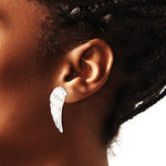 Sterling Silver Polished and Textured Wing Post Earrings - Product Photo