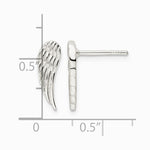 Sterling Silver Polished and Textured Wing Post Earrings - Product Photo