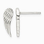 Sterling Silver Polished and Textured Wing Post Earrings - Product Photo