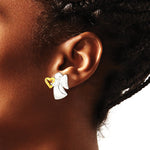 Sterling Silver Angel Gold-plated Heart Polished Post Earrings - Product Photo