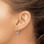Sterling Silver Rhodium-plated Polished/Textured Endless Hoop Earrings - Product Photo