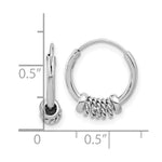 Sterling Silver Rhodium-plated Polished/Textured Endless Hoop Earrings - Product Photo