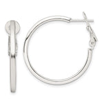 Sterling Silver 2mm Square Tube Omega Back Round Hoop Earrings - Product Photo