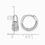 Sterling Silver Rhodium-plated 12x5mm Huggie Hoop Earrings - Product Photo