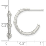 Sterling Silver E-Coating Polished CZ Knot C-Hoop Earrings - Product Photo