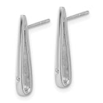 Sterling Silver Rhodium-plated Polished CZ Teardrop Post Earrings - Product Photo