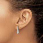 Sterling Silver Rhodium-plated Polished CZ Teardrop Post Earrings - Product Photo