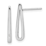 Sterling Silver Rhodium-plated Polished CZ Teardrop Post Earrings - Product Photo