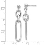 Sterling Silver Rhodium-plated Paperclip Dangle Post Earrings - Product Photo