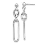 Sterling Silver Rhodium-plated Paperclip Dangle Post Earrings - Product Photo