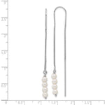 Sterling Silver Rhodium-plated Freshwater Cultured Pearl Threader Earrings - Product Photo