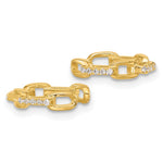 Sterling Silver Gold-tone CZ Chain Link Design Pair of 2 Cuff Earrings - Product Photo