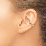 Sterling Silver Gold-tone CZ Chain Link Design Pair of 2 Cuff Earrings - Product Photo