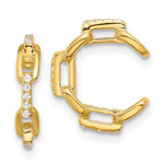 Sterling Silver Gold-tone CZ Chain Link Design Pair of 2 Cuff Earrings - Product Photo