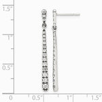 Sterling Silver Polished & Antiqued Graduated CZ Post Dangle Earrings - Product Photo