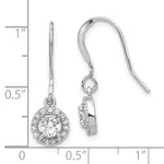 Sterling Silver Rhodium-plated Polished Round CZ Halo Dangle Earrings - Product Photo