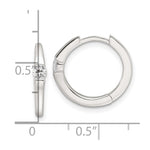 Sterling Silver E-Coating CZ Hinged Hoop Earrings - Product Photo