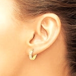 Sterling Silver Gold-tone 4mm CZ Hinged Huggie Hoop Earrings - Product Photo