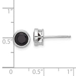 Sterling Silver Rhodium-plated Polished Black Spinel Bezel Stud Earrings - Product Photo